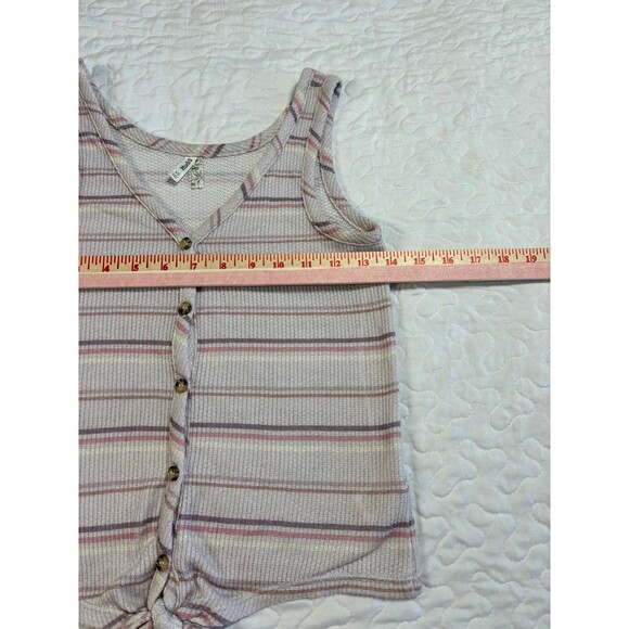 MUDD Button Up Front Tie Stripped Tank Top size XS - Picture 5 of 5